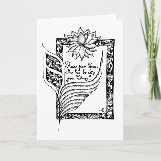 Run from those who try to clip your wings quote card (Front)