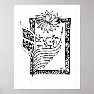 Run from those who try to clip your wings quote poster