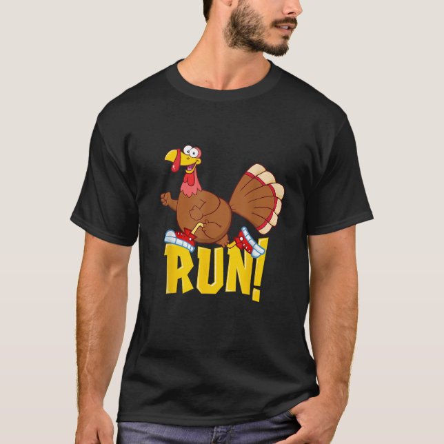 Run Funny Thanksgiving Running 5k Race Turkey Trot T-Shirt (Front)