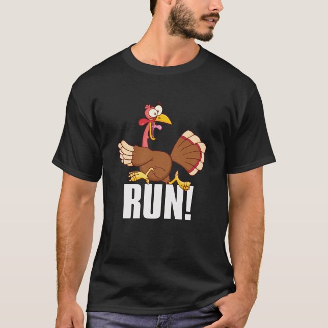 Run Funny Thanksgiving Running 5k Race Turkey Trot T-Shirt (Front)