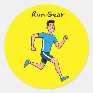 Run Gear – Inspirational Running Classic Round Sticker
