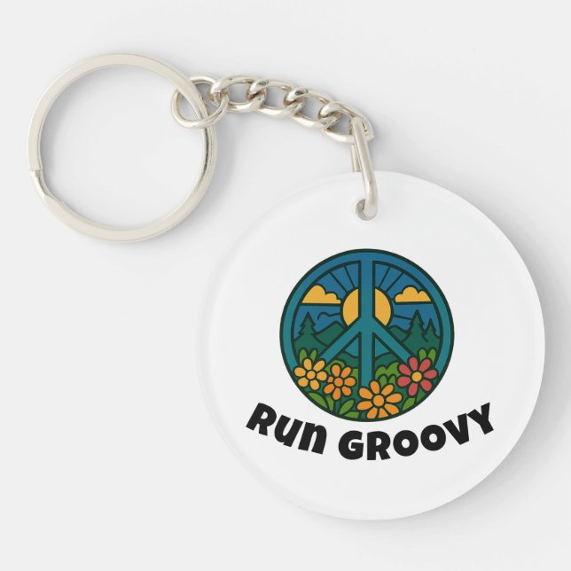 Run Groovy Key Ring (Front)