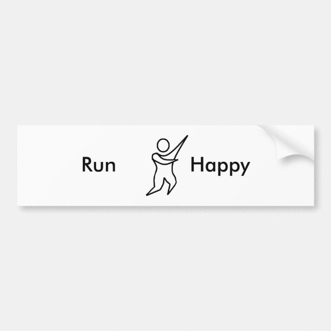 Run Happy 01, Bumper Sticker (Front)
