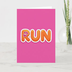 Run Hearts Pink Card