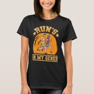 Run is in my genes Motivational Marathon Design T-Shirt