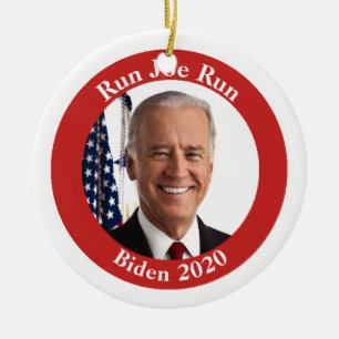 Run Joe Run - Biden 2020 - Your text on back Ceramic Tree Decoration