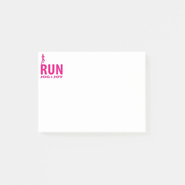 Run, jog and joy post-it notes (Front)