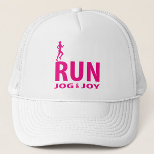 Run, jog and joy trucker hat