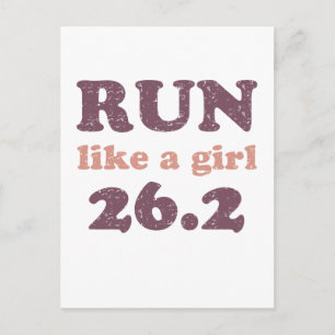 Run like a girl 26.2 postcard