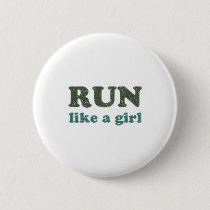 Run like a girl 6 cm round badge
