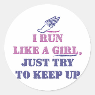 Run Like a Girl Classic Round Sticker
