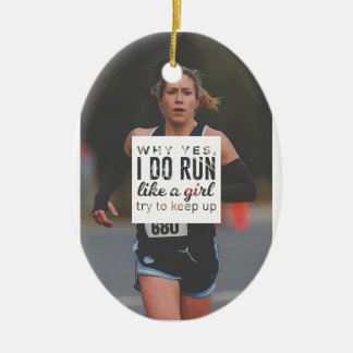 Run Like A Girl Lady Boss Runner Queen Princess Ceramic Tree Decoration