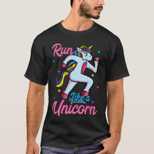 Run Like a Unicorn Track & Field Runner 5K Maratho T-Shirt