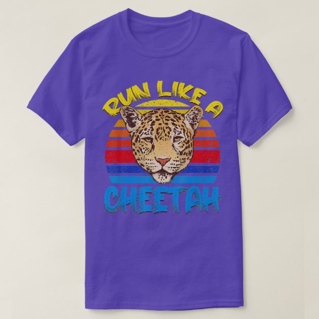 Run Like Cheetahs Fastest Cat Cheetah T-Shirt (Design Front)