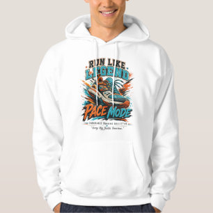 Run Like Legend Pace Mode Retro Running Shoe Art Hoodie