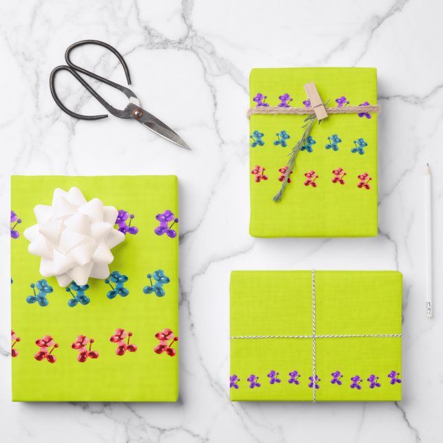 Run Little Doggies Wrapping Paper Sheet (Front)