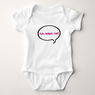 run, mama, run pink baby bodysuit