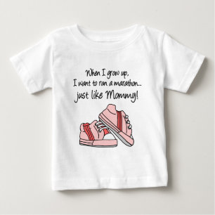 Run Marathon Just Like Mummy (Pink) Baby T-Shirt