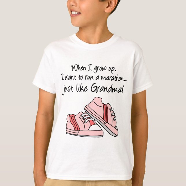 Run Marathon Just Like My Grandma T-Shirt (Front)