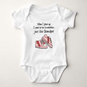 Run Marathon Just Like My Grandpa Baby Bodysuit