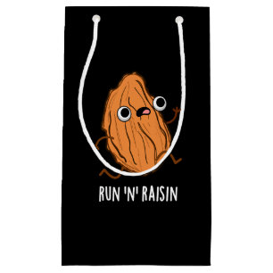 Run N Raisin Funny Food Pun Dark BG Small Gift Bag
