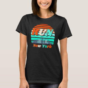 Run New York Sunrise City Silhouette Celebrate Run T-Shirt