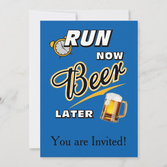 Run Now Beer Later Invitation (Front)