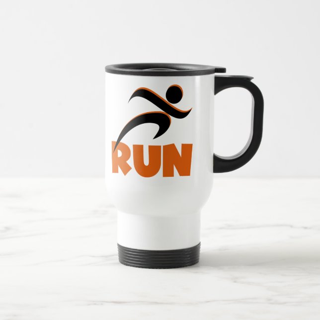 RUN Orange Travel Mug (Right)