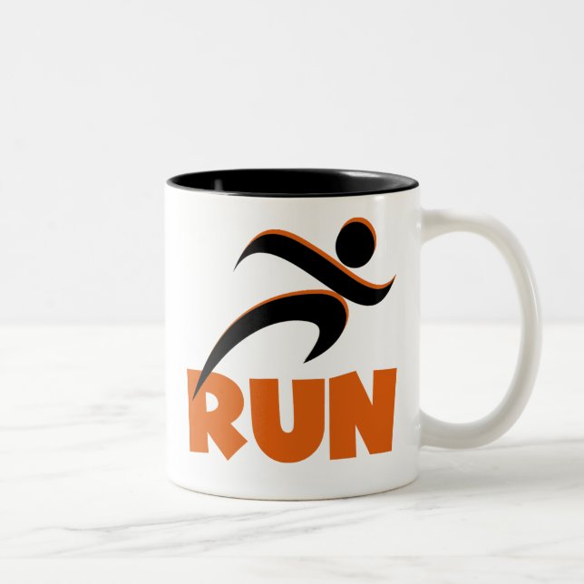 RUN Orange Two-Tone Coffee Mug (Right)