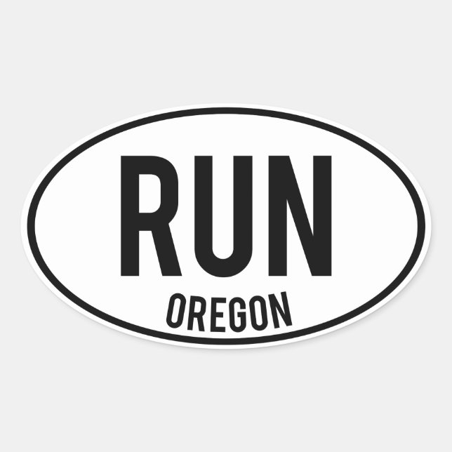 RUN oregon Oval Sticker (Front)