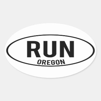 RUN oregon Oval Sticker