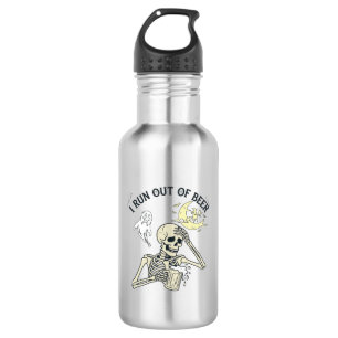 Run Out Beer Skeleton Ghost Moon Halloween_1 532 Ml Water Bottle