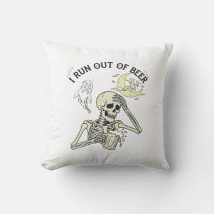 Run Out Beer Skeleton Ghost Moon Halloween_1 Cushion
