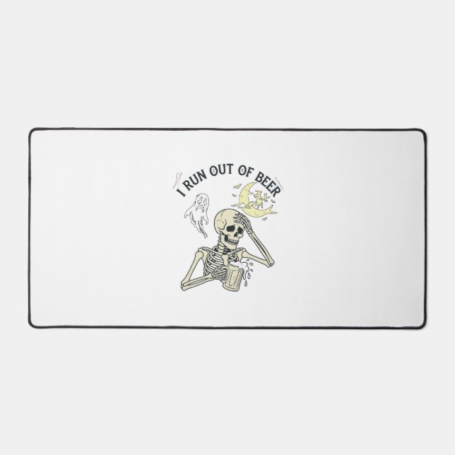 Run Out Beer Skeleton Ghost Moon Halloween_1 Desk Mat (Front)