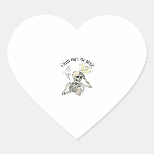 Run Out Beer Skeleton Ghost Moon Halloween_1 Heart Sticker