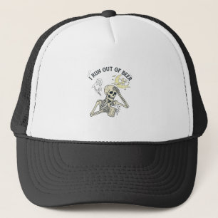 Run Out Beer Skeleton Ghost Moon Halloween_1 Trucker Hat