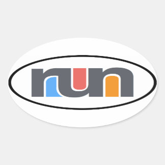 Run Oval Car Sticker