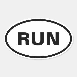 Run oval car stickers