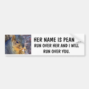 RUN OVER MY SQUIRREL AND I'LL RUN OVER YOU BUMPER STICKER