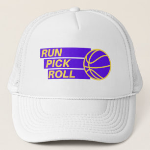 Run Pick Roll Pur Basketball Court Hoopers Coaches Trucker Hat