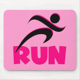 RUN Pink Mouse Mat