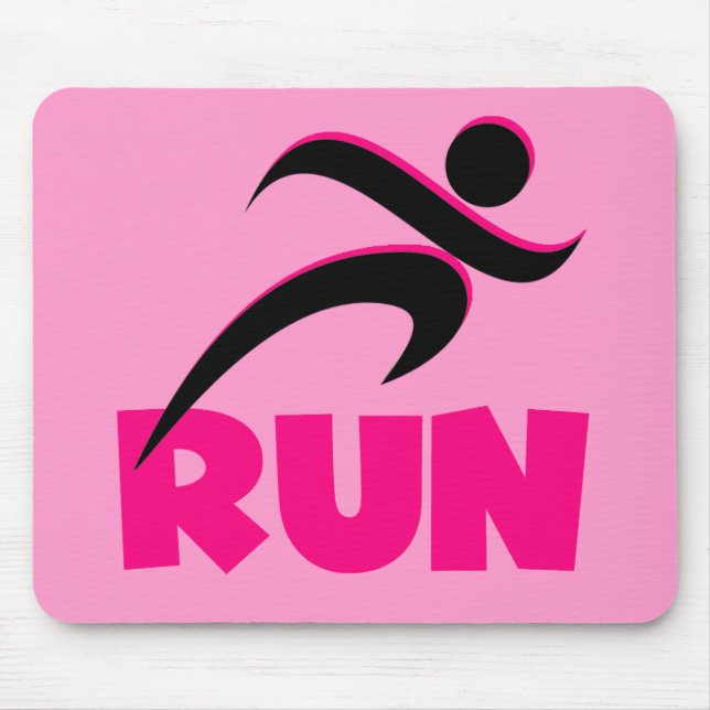 RUN Pink Mouse Mat (Front)