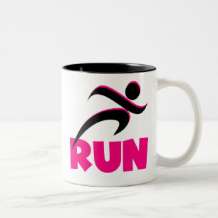 RUN Pink Two-Tone Coffee Mug