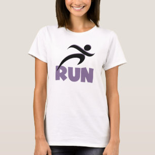 RUN Purple Running Fitness T-Shirt