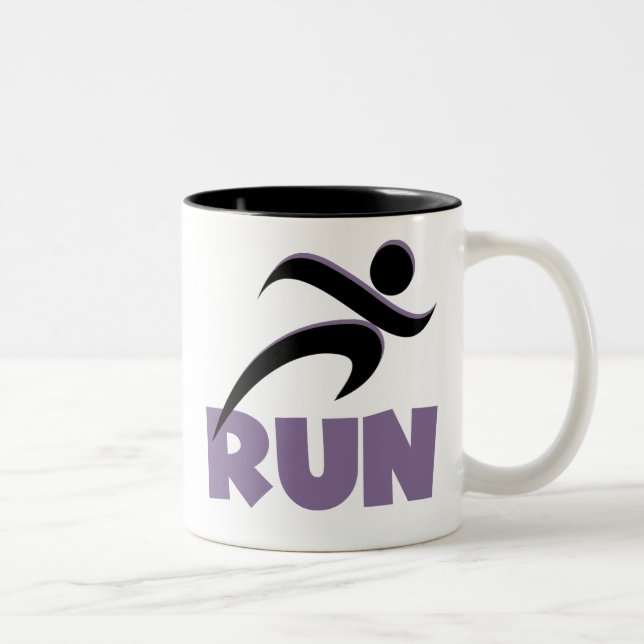 RUN Purple Two-Tone Coffee Mug (Right)