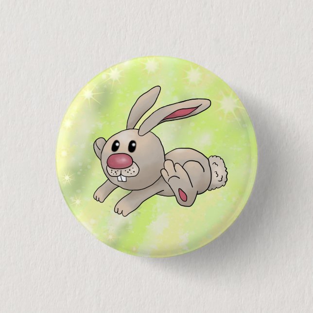 run rabbit 3 cm round badge (Front)