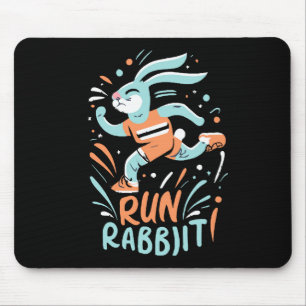 run rabbit marathon runner bunny cute mouse mat