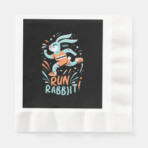 run rabbit marathon runner bunny cute napkin