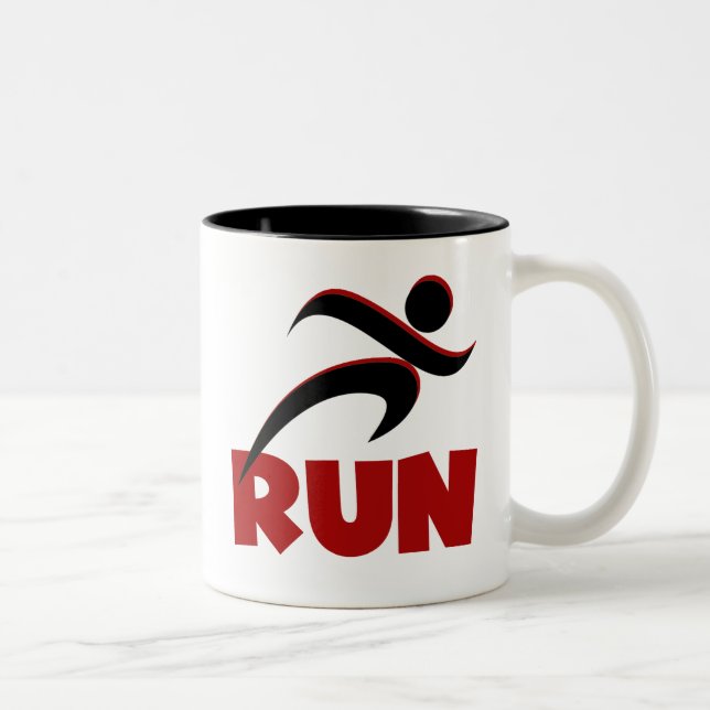 RUN Red Two-Tone Coffee Mug (Right)