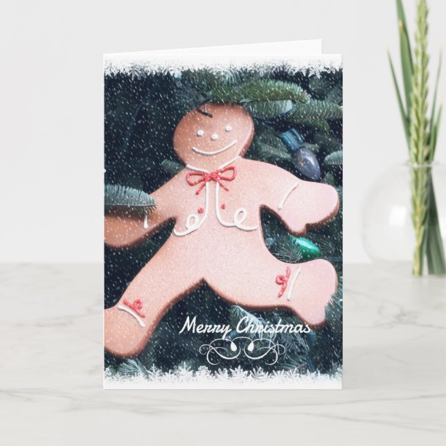 Run Run Gingerbread Holiday Card (Front)